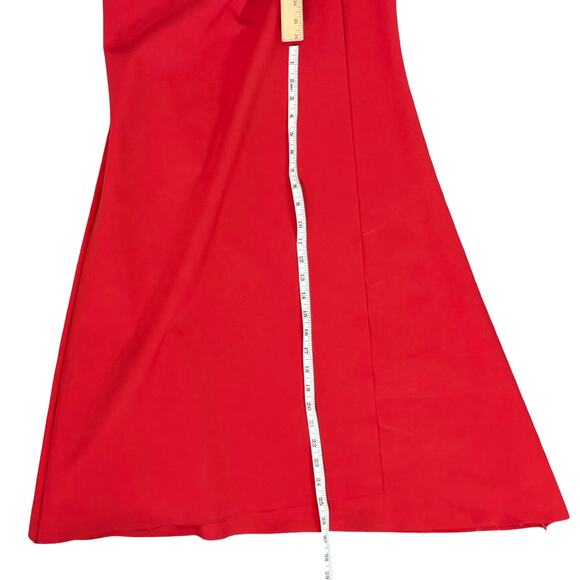 Chiara Boni La Petite Robe Lipstick Red Kate Slit Detail Boatneck Gown sz 42 / 6 - Picture 9 of 16